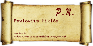 Pavlovits Miklós névjegykártya