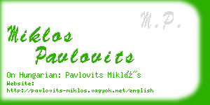 miklos pavlovits business card